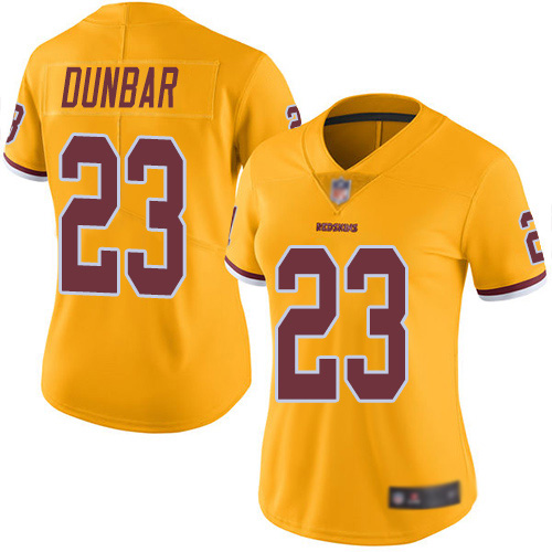 Washington Redskins Limited Gold Women Quinton Dunbar Jersey NFL Football #23 Rush Vapor->youth nfl jersey->Youth Jersey
